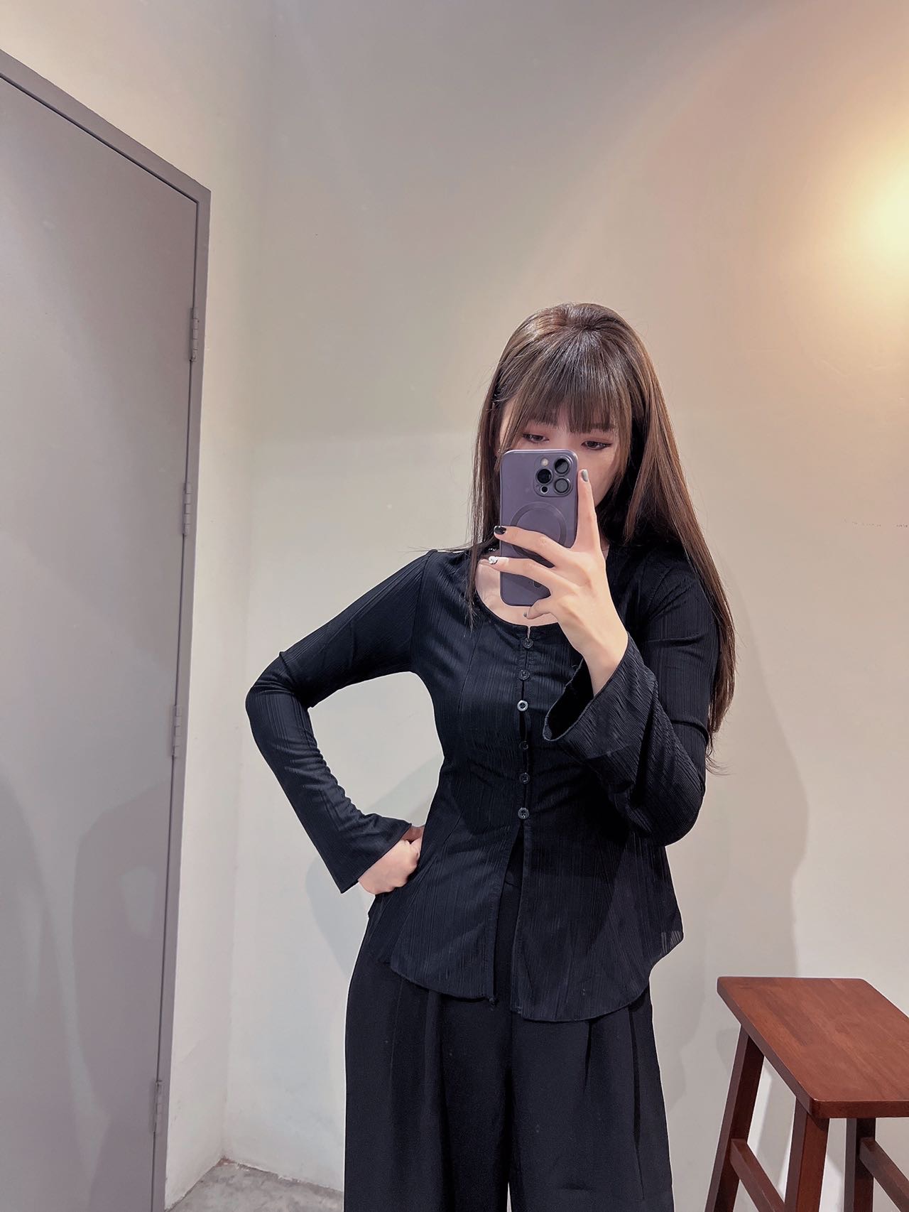 Ninestudio.9 | 显瘦喇叭袖衬衣 