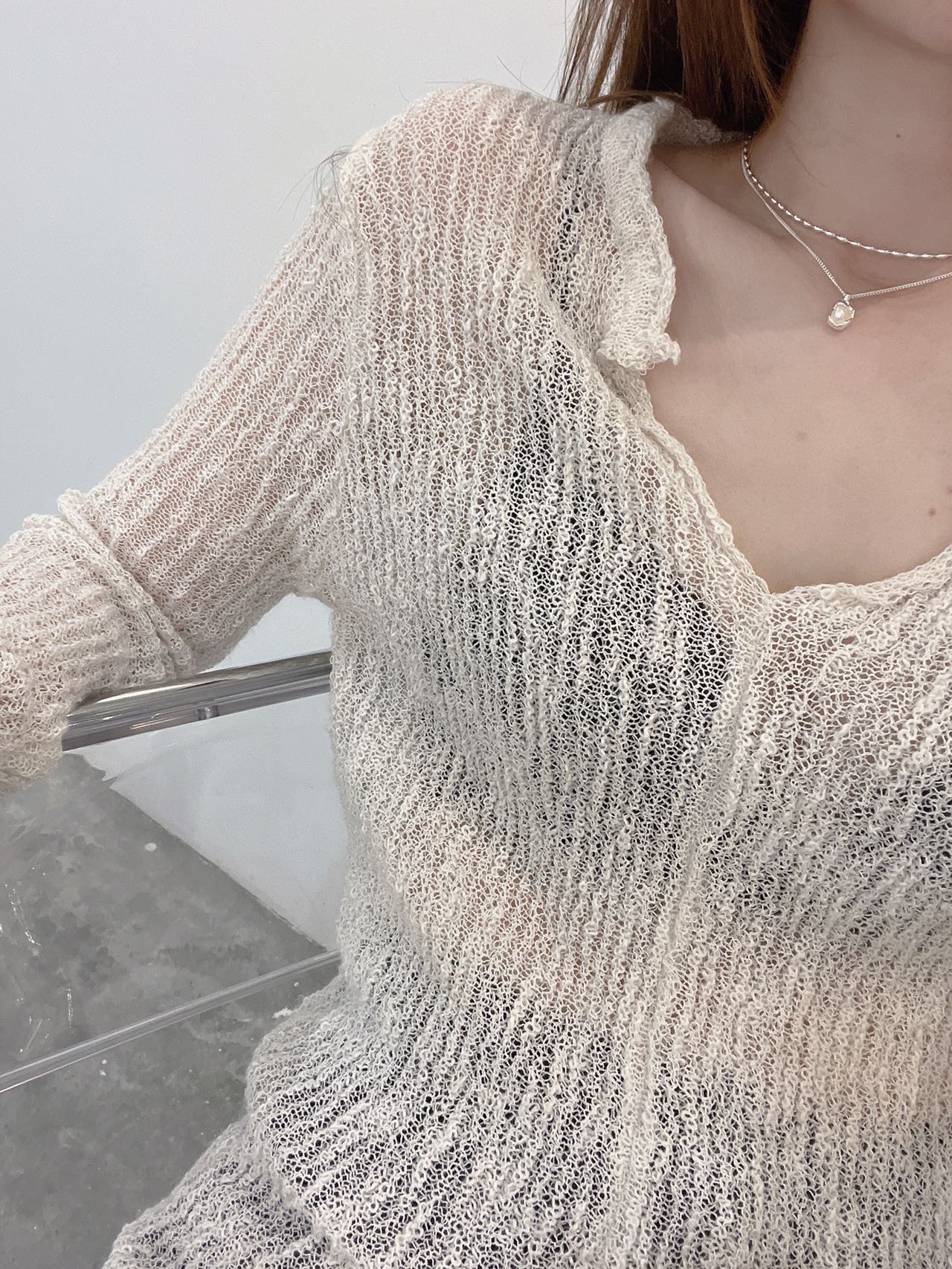 针织开叉长版上衣  | Ninestudio.9