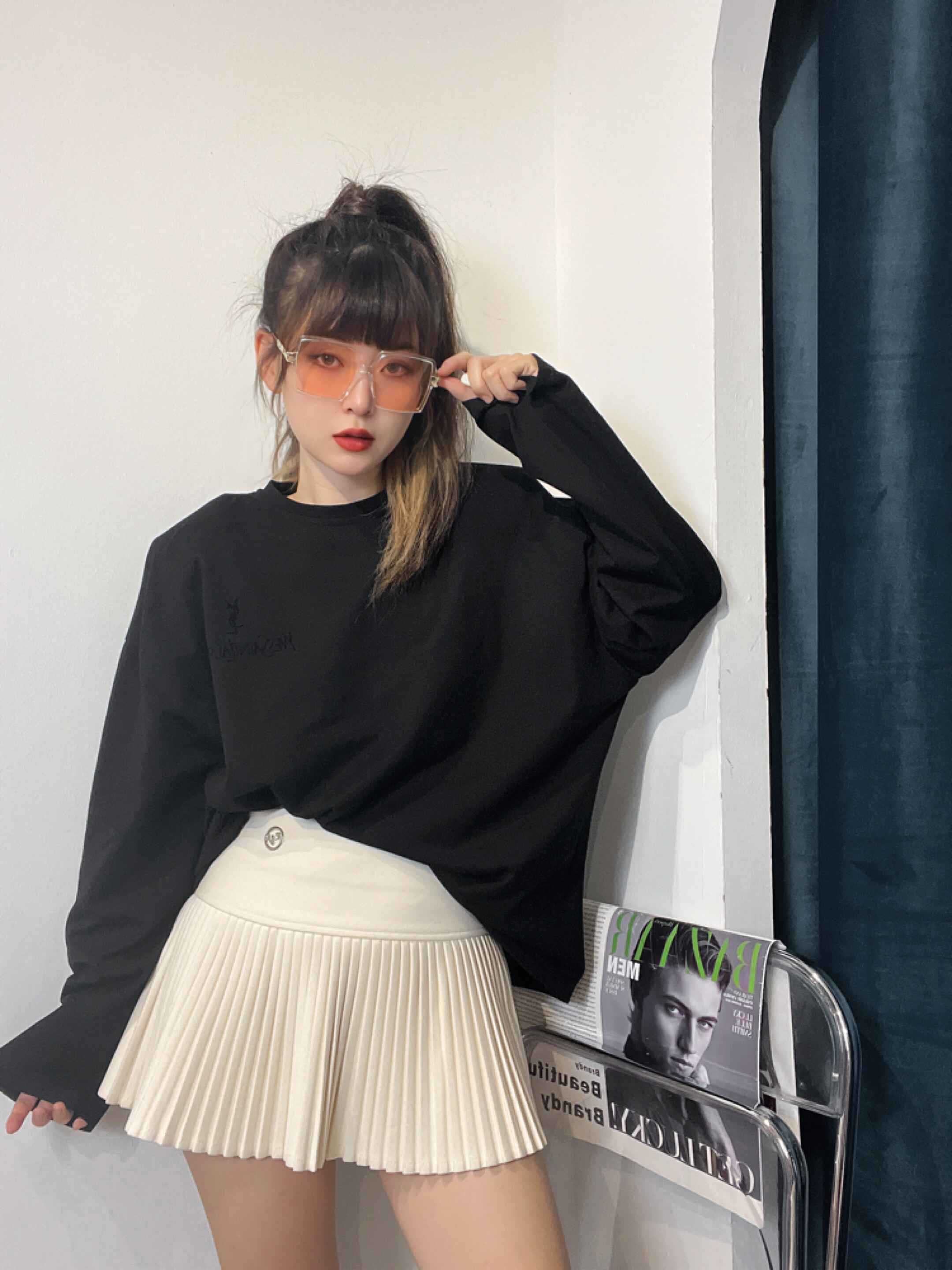 Ninestudio.9 | 韩系宽松版长袖Tee 