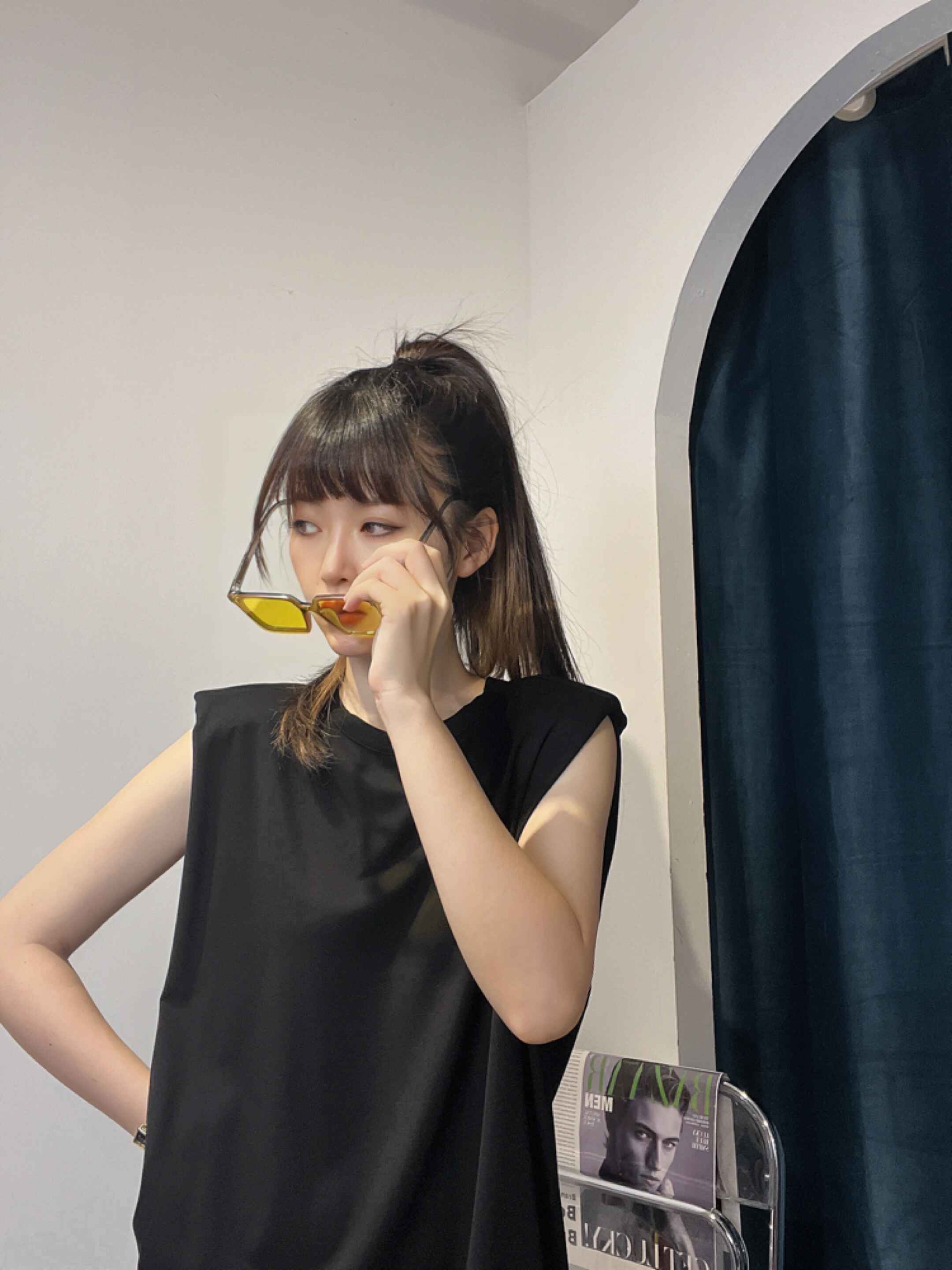 出袖垫肩连衣裙 | Ninestudio.9