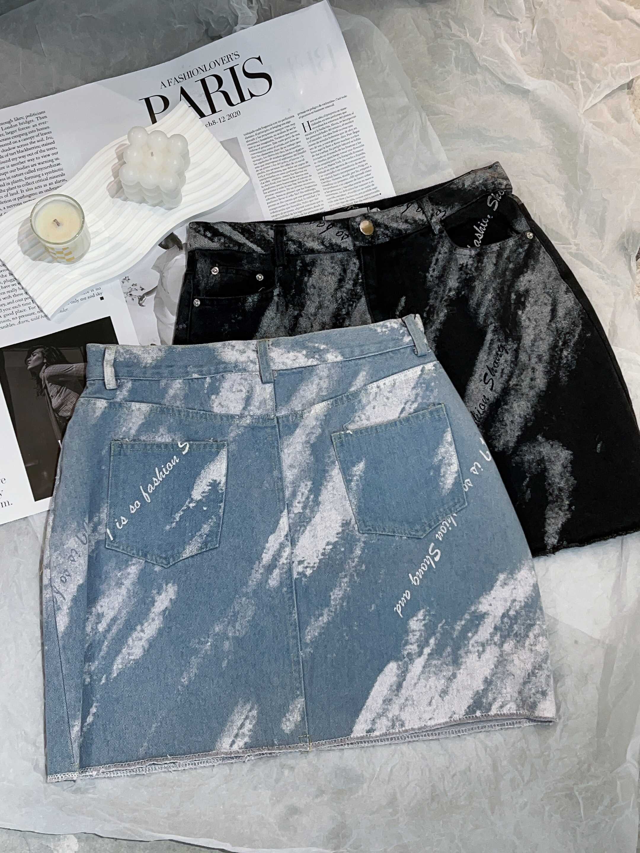 泼墨牛仔短裙 | Ninestudio.9