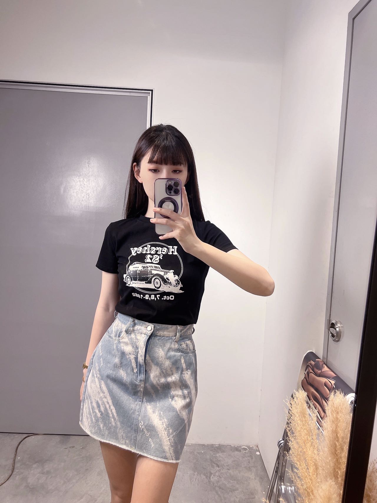 泼墨牛仔短裙 | Ninestudio.9