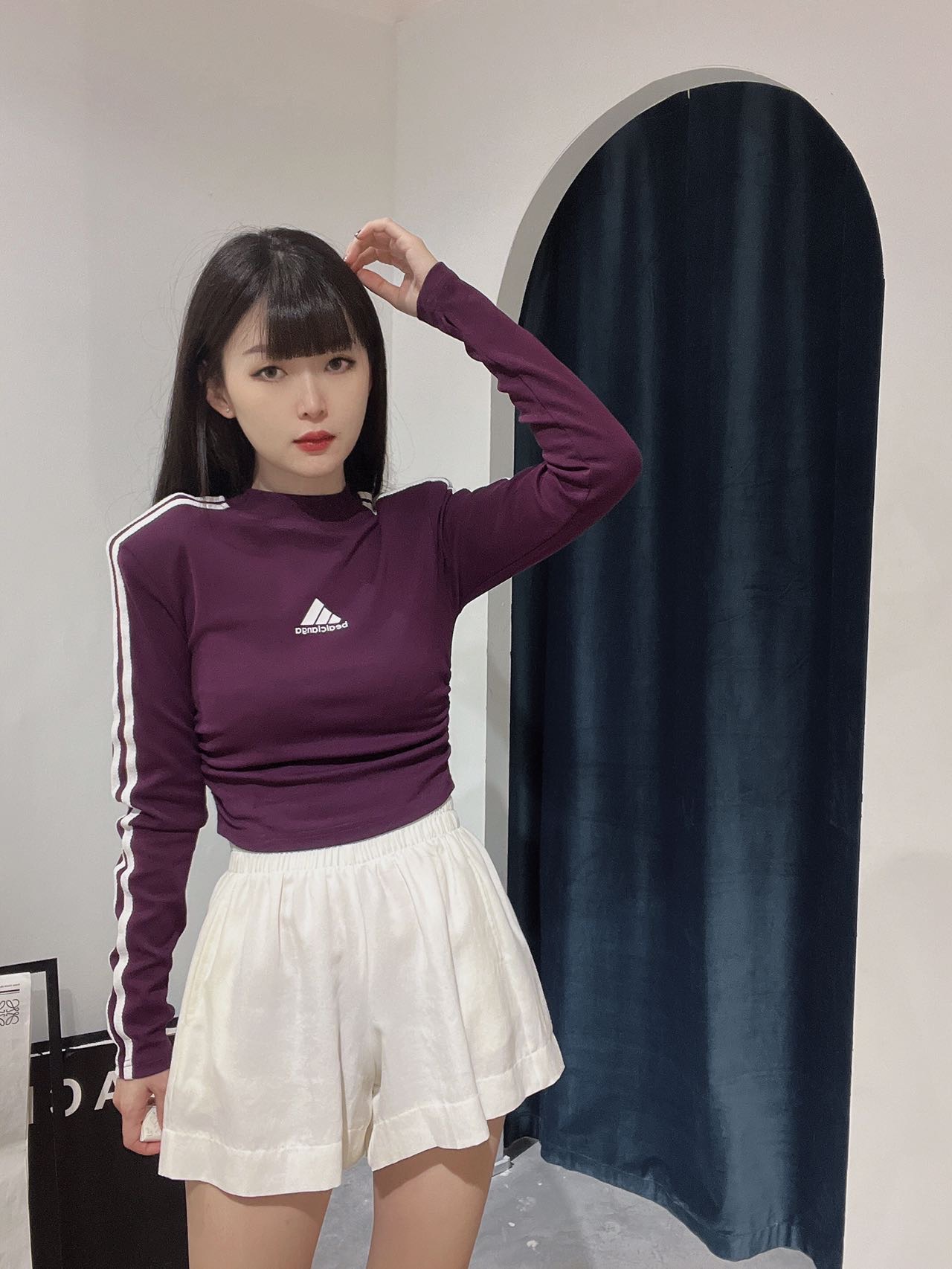 线条拉边长袖Tee | Ninestudio.9