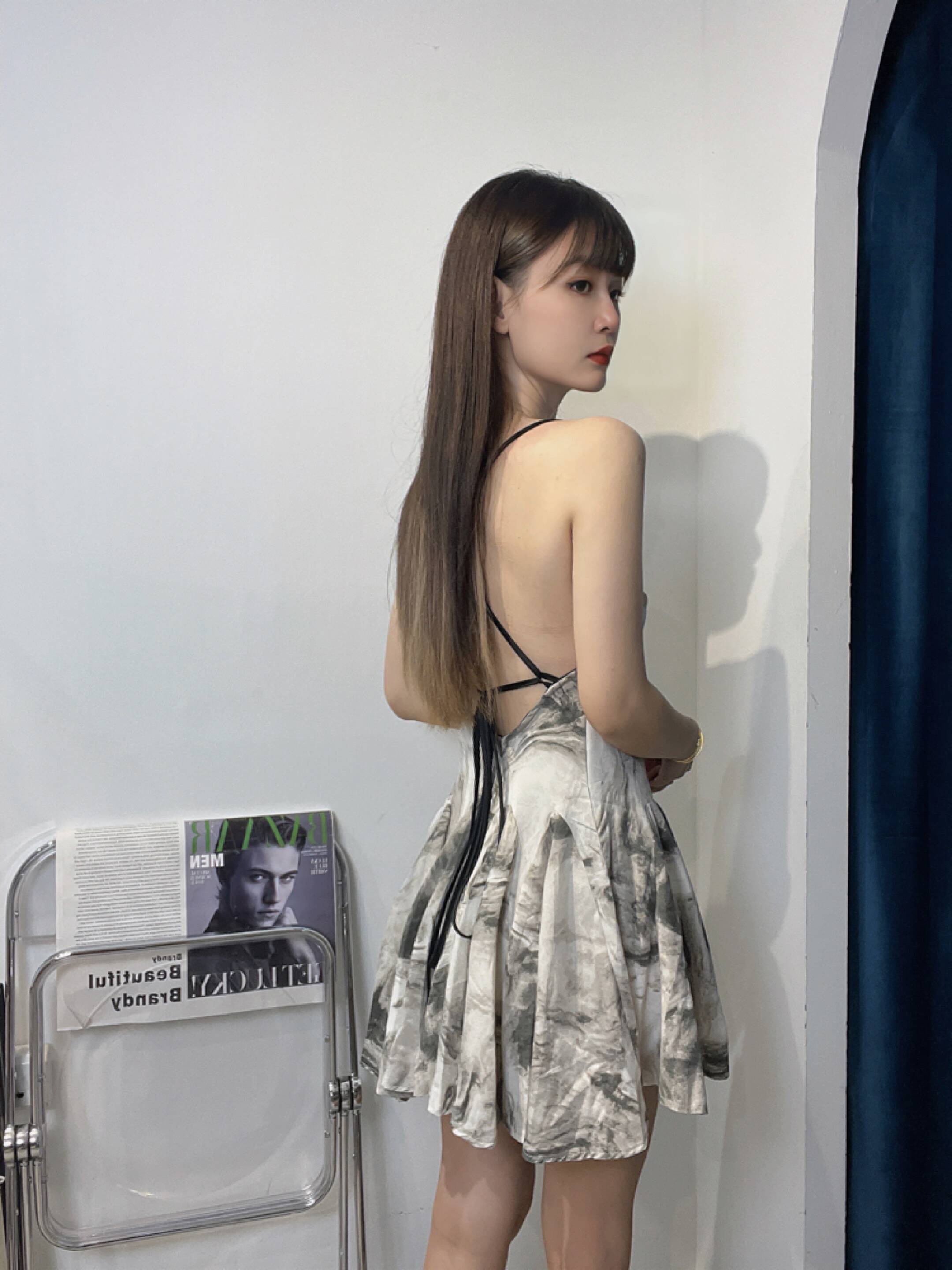 晕染仙气露背连衣裙 | Ninestudio.9