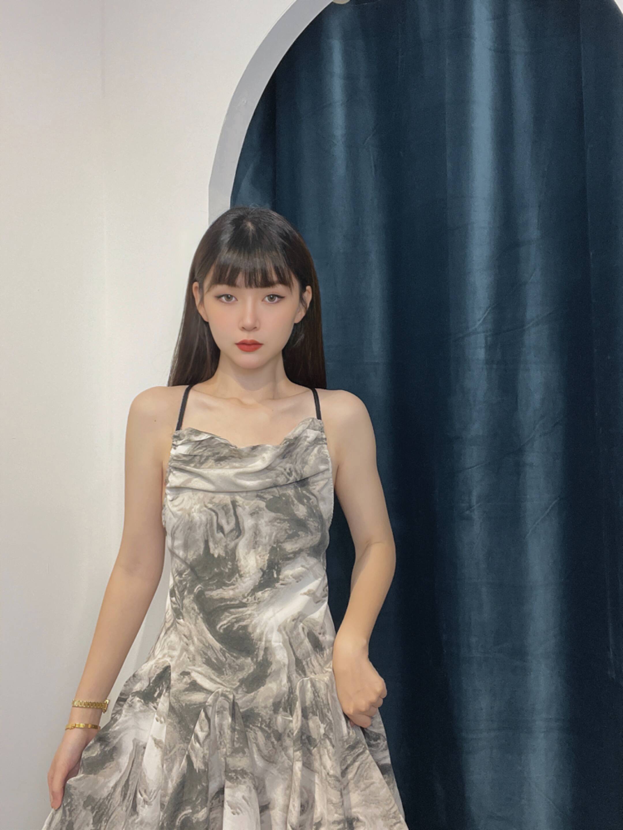 晕染仙气露背连衣裙 | Ninestudio.9