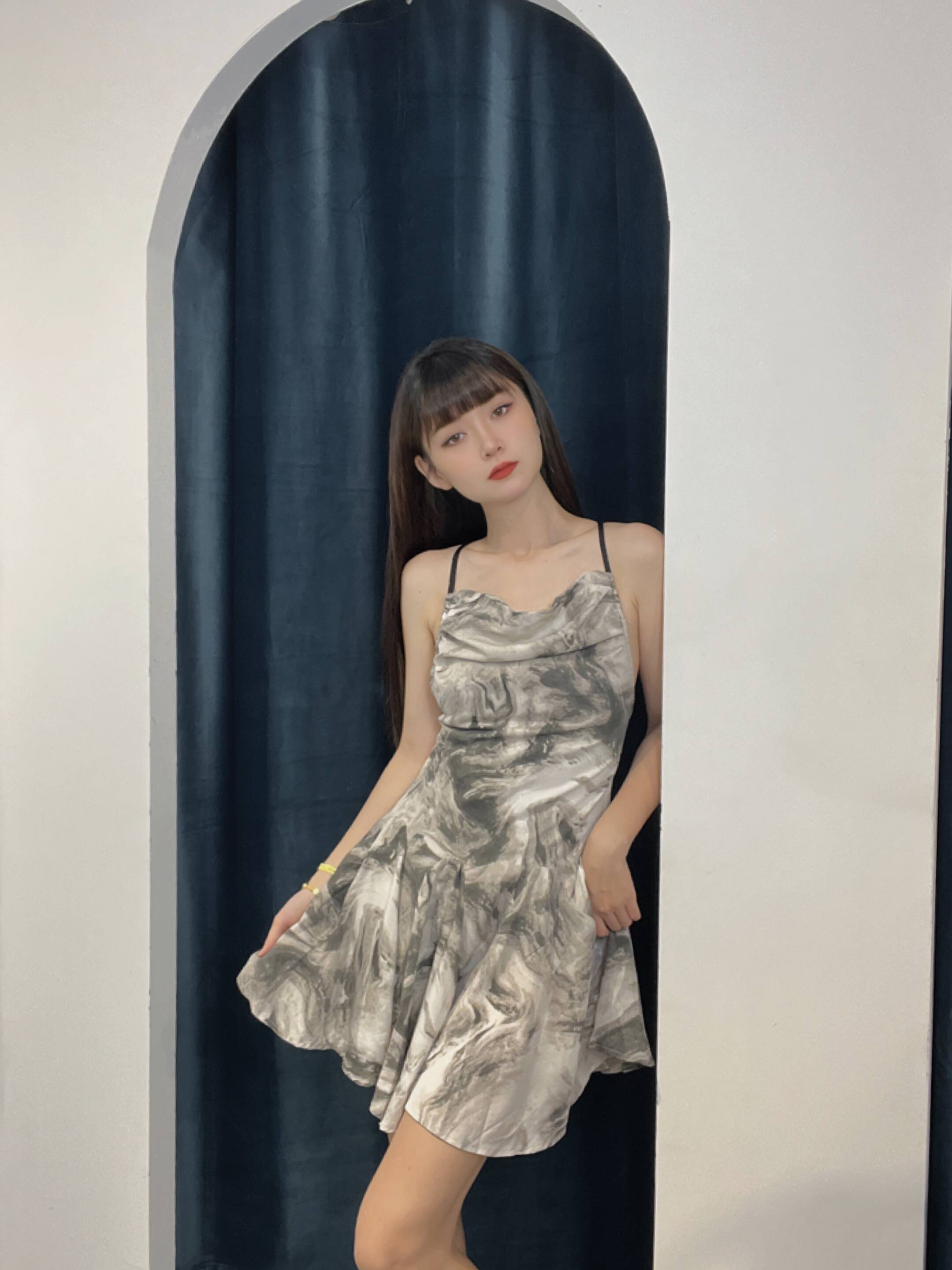 晕染仙气露背连衣裙 | Ninestudio.9