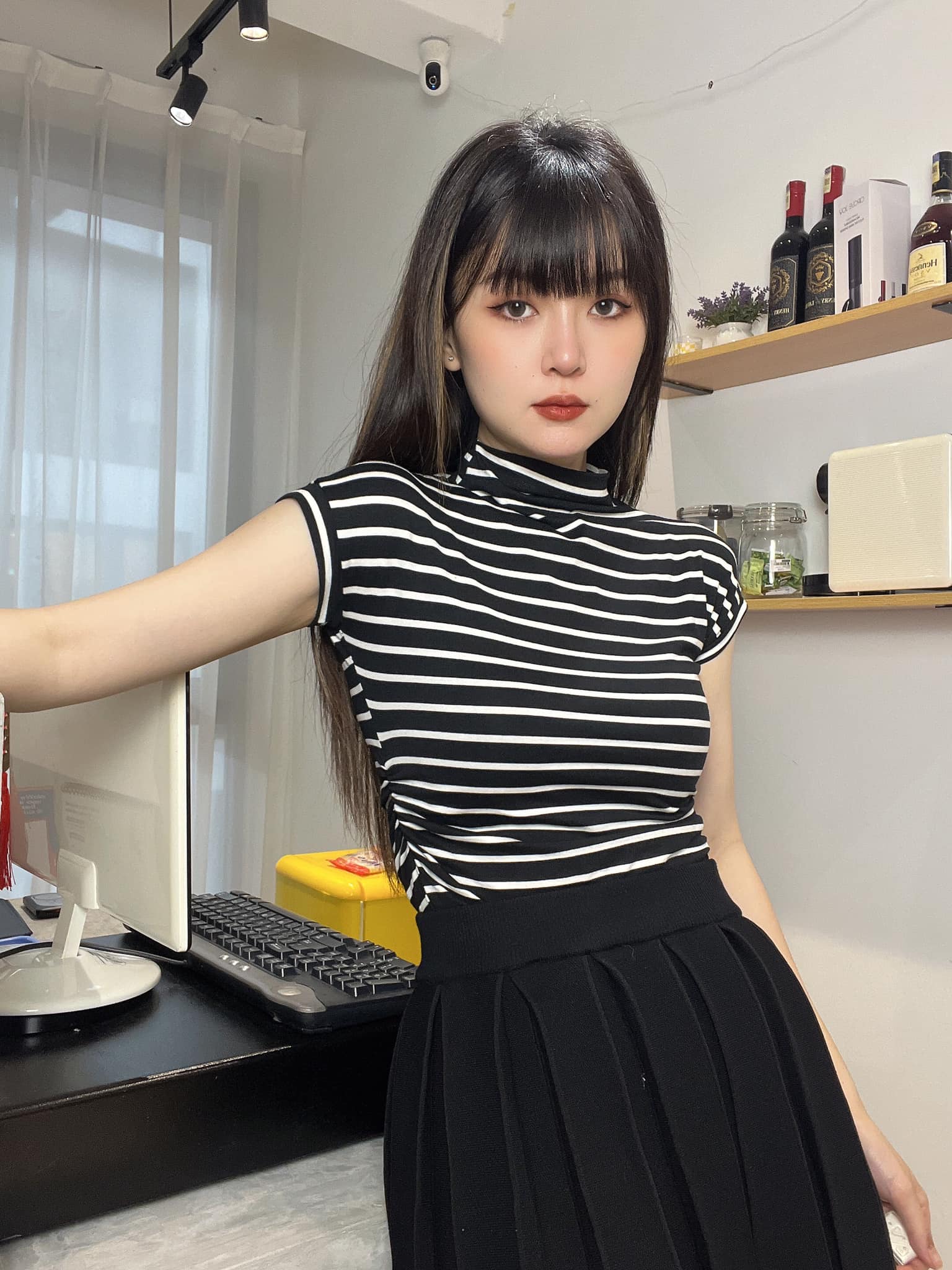 半高领出袖线条内搭 | Ninestudio.9