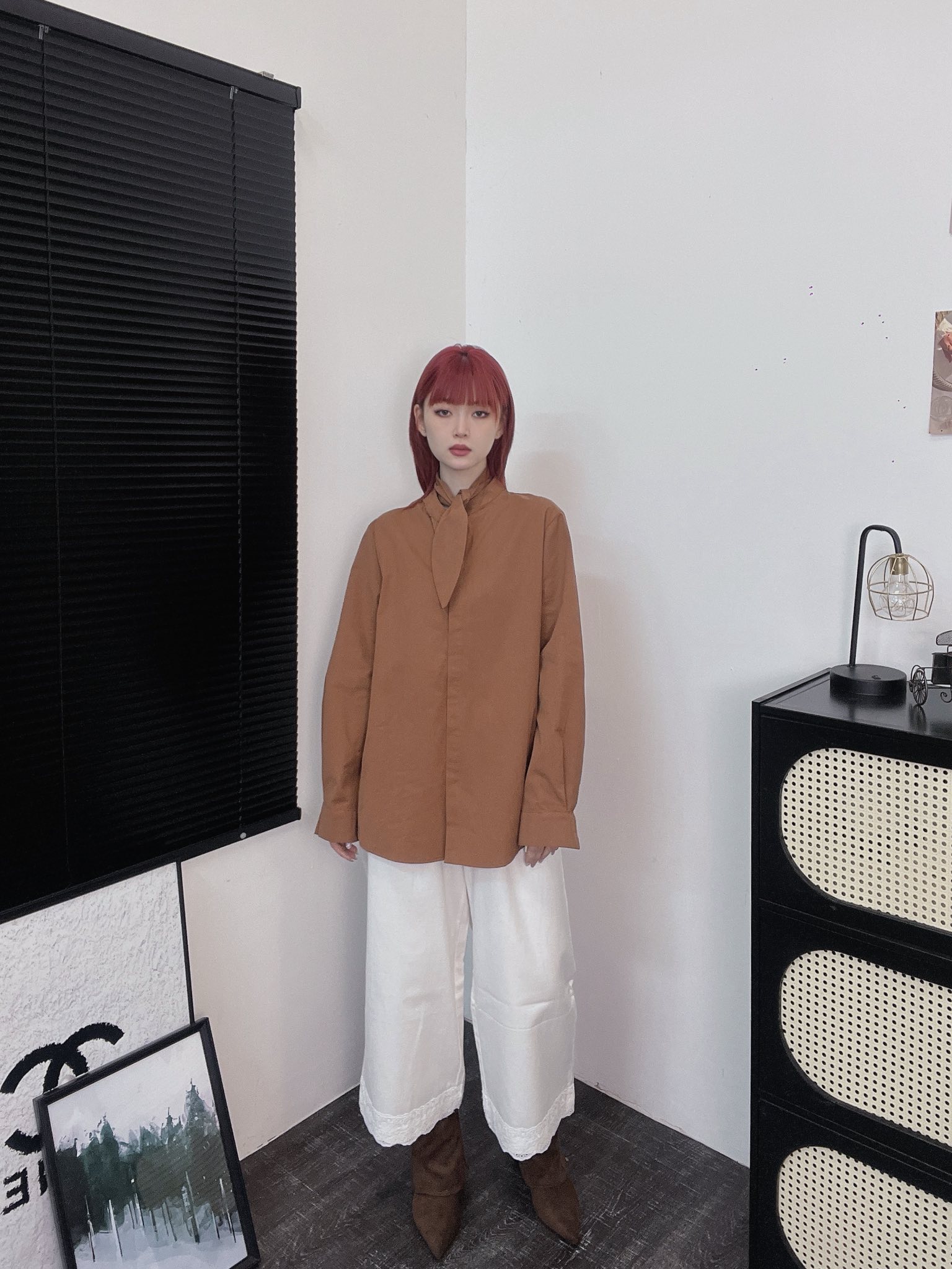 飘带领长版衬衫 | Ninestudio.9