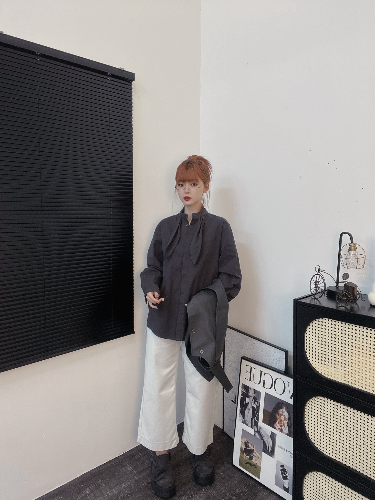 飘带领长版衬衫 | Ninestudio.9