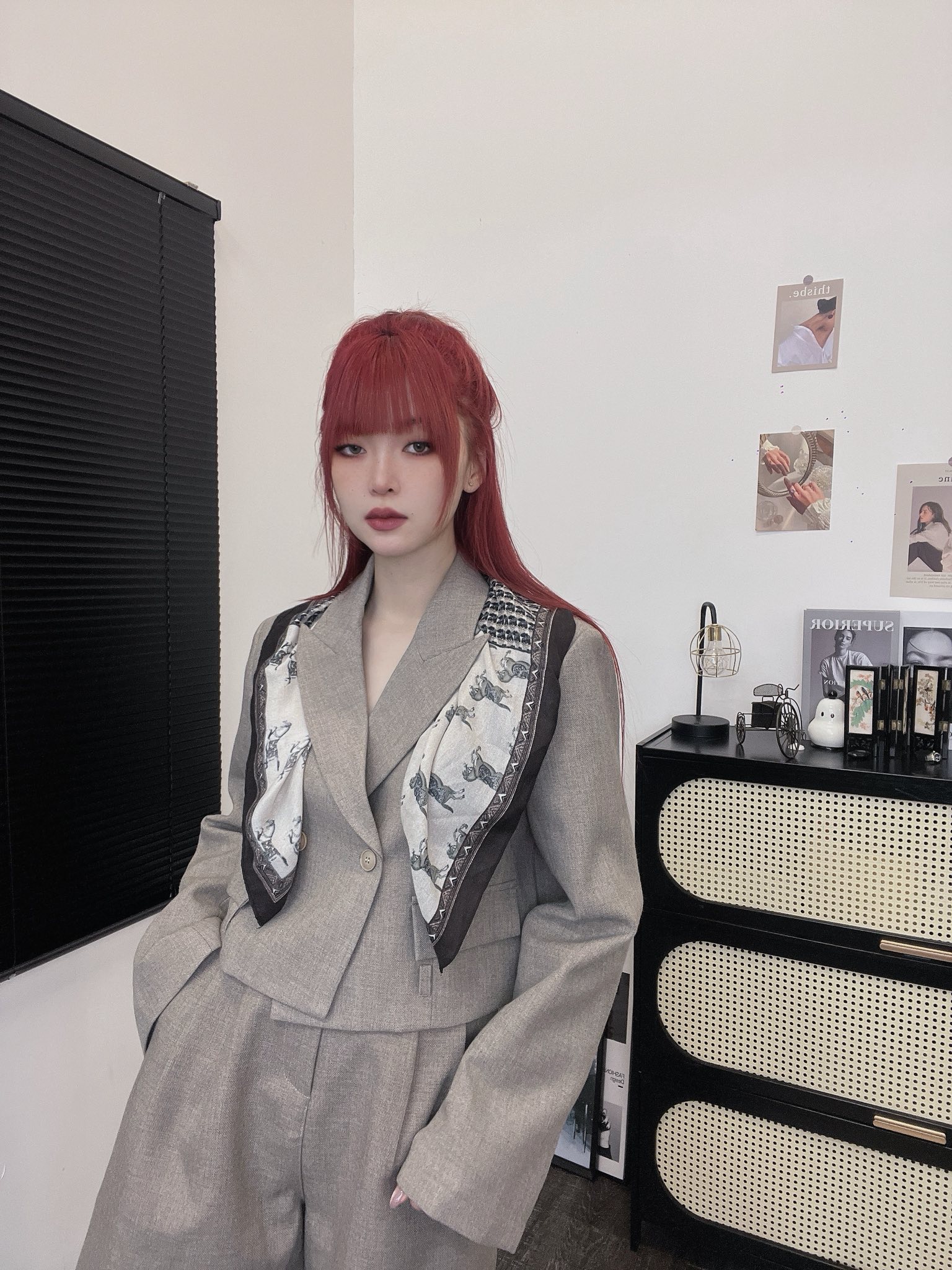 短版西装外套+五分短裤 套装(包含披肩) | Ninestudio.9