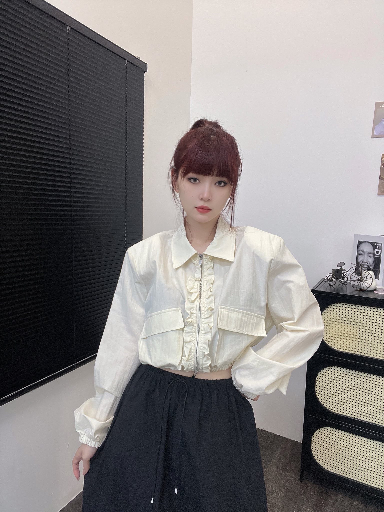 木耳边拉链外套 | Ninestudio.9